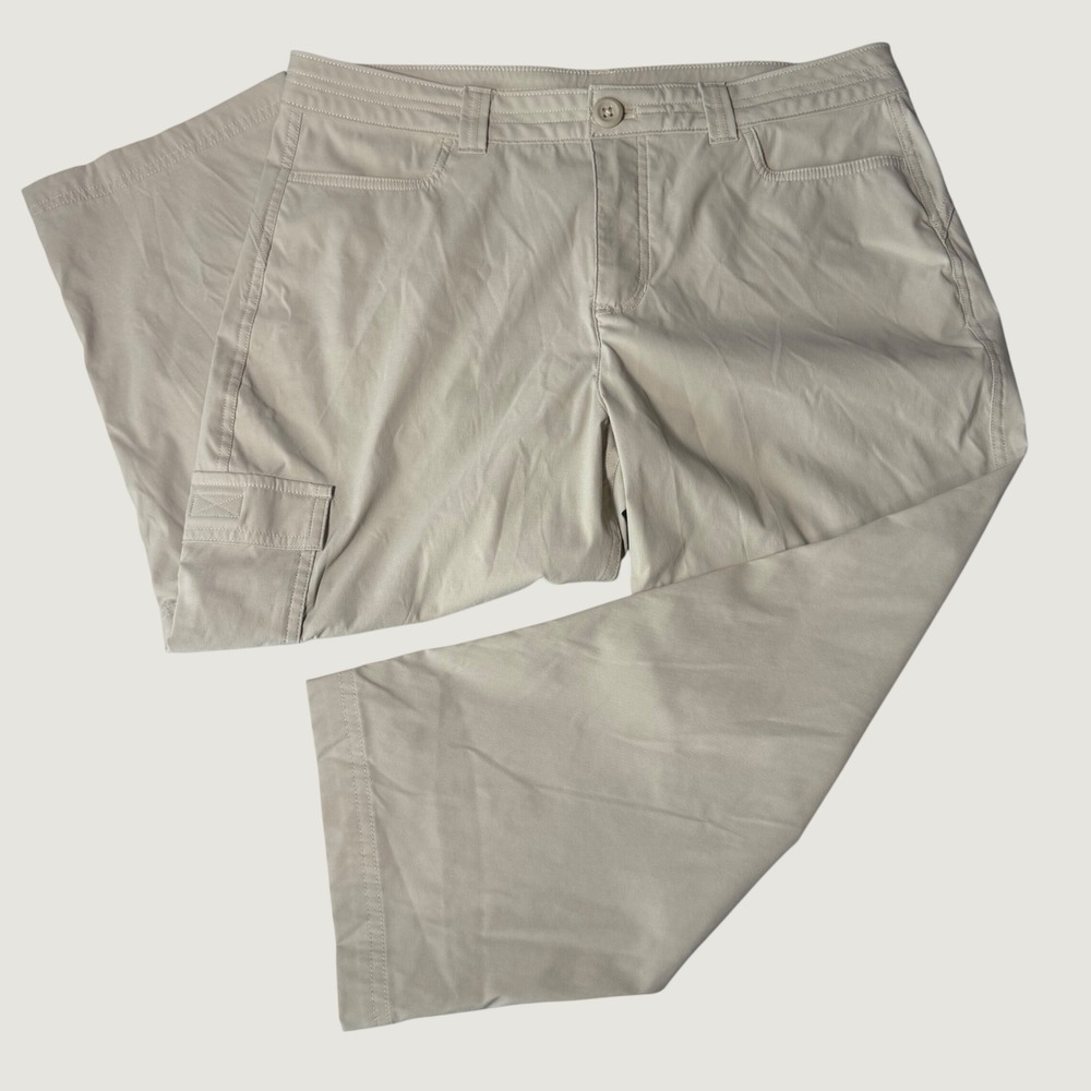 Eddie Bauer Cargo Pants Nylon Spandex Cropped Beige Utility‎ Gorpcore 10